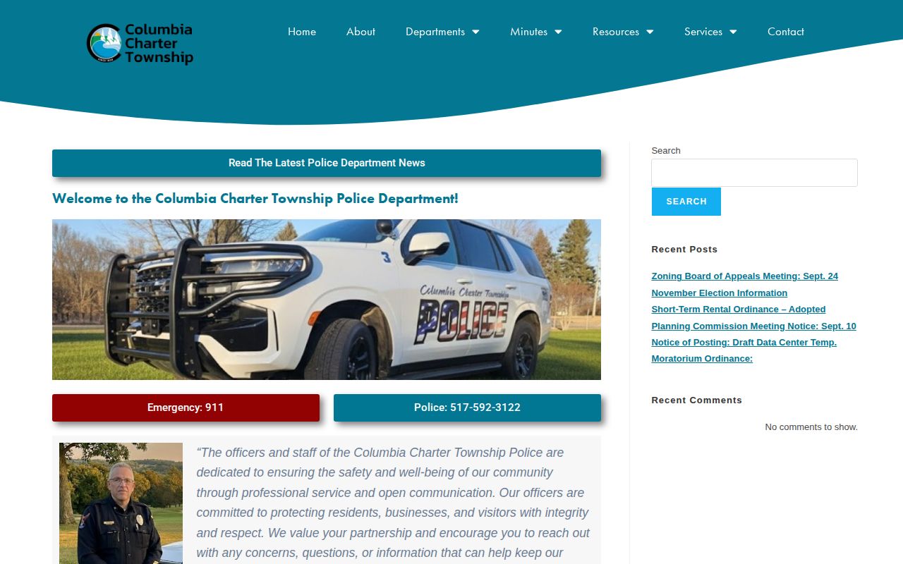 Columbia Charter Township Police department page